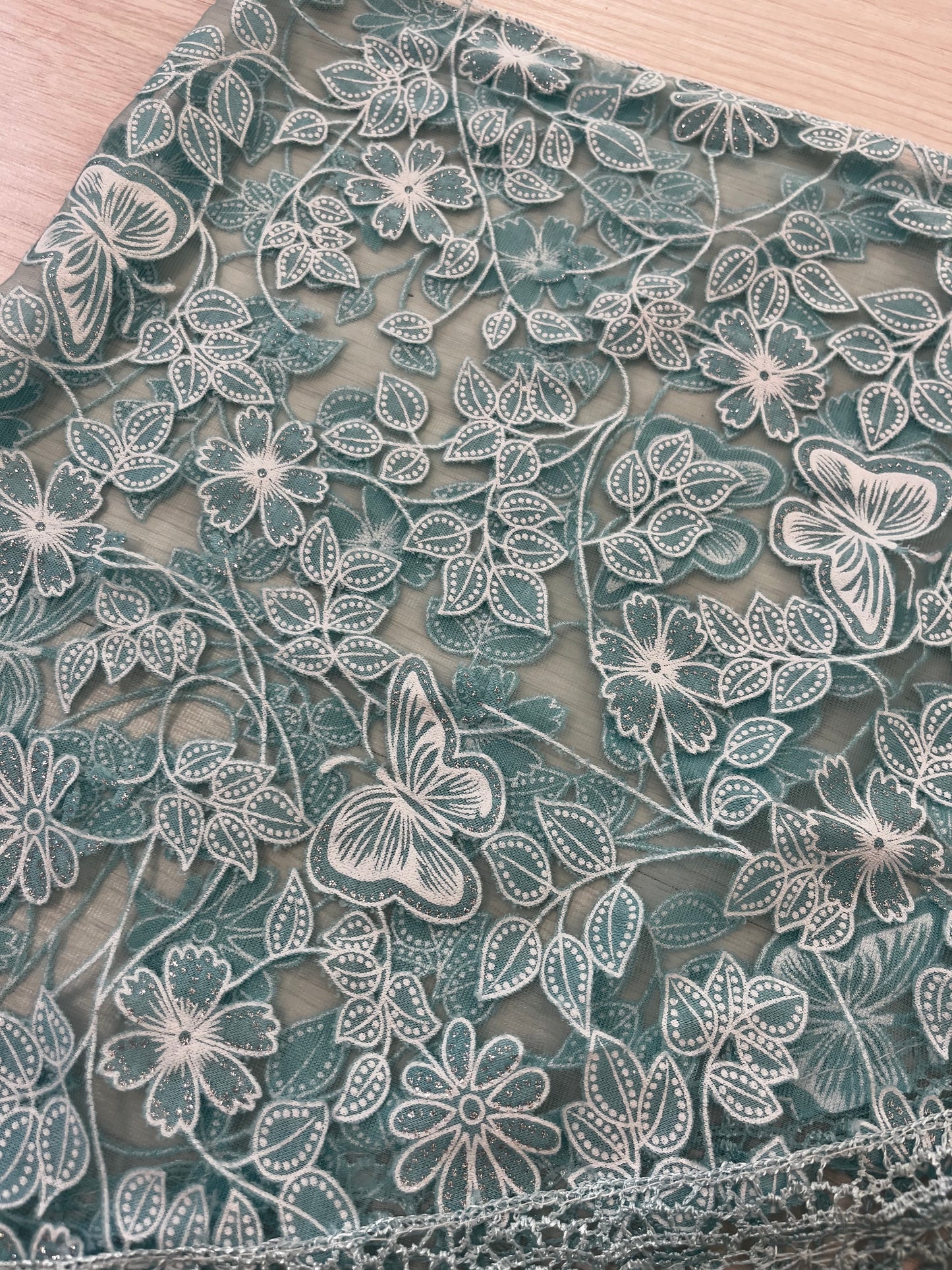 Turquoise Butterly Vintage Belt Headscarf
