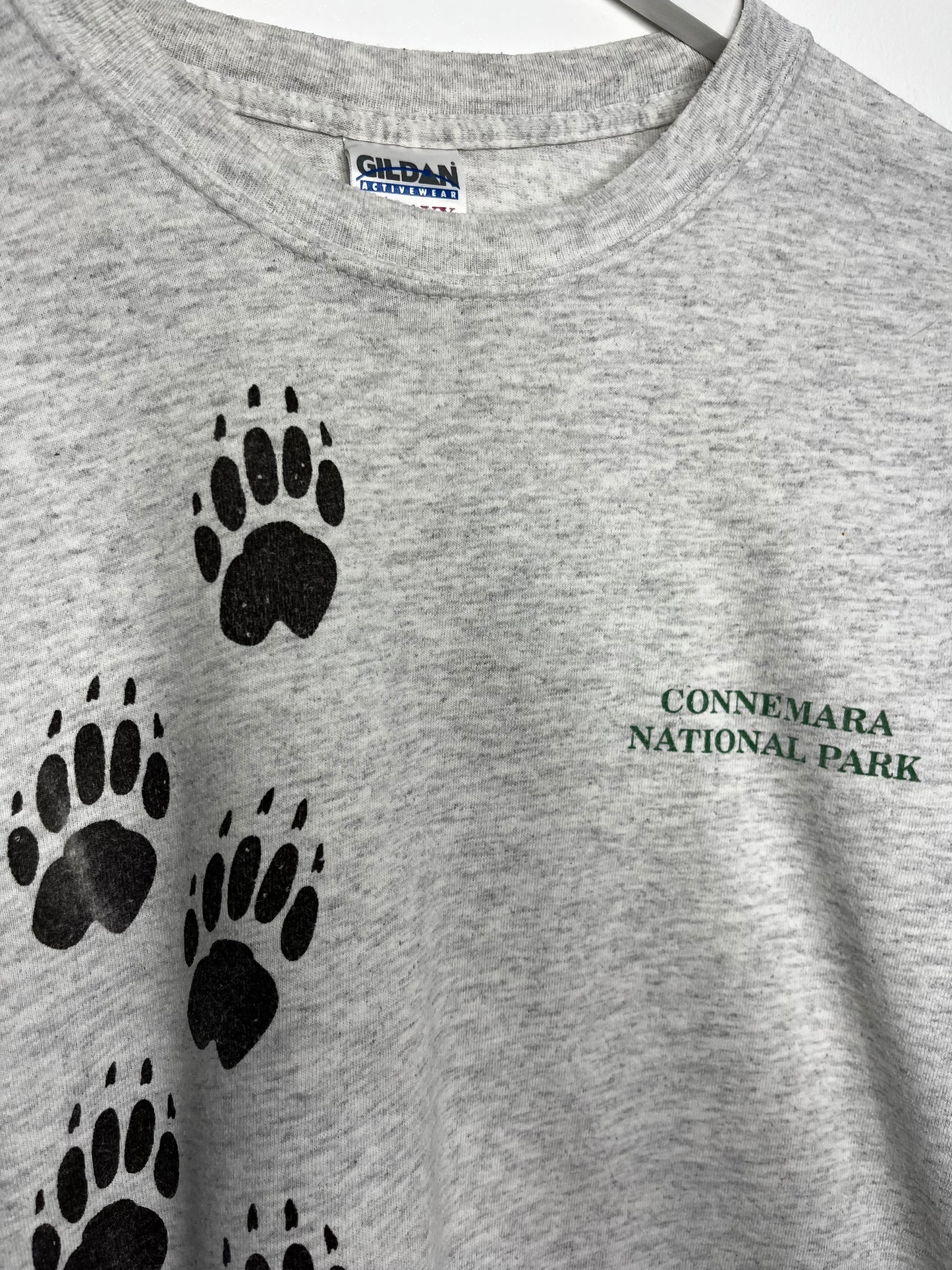 Grey Paw Print Vintage T-Shirt