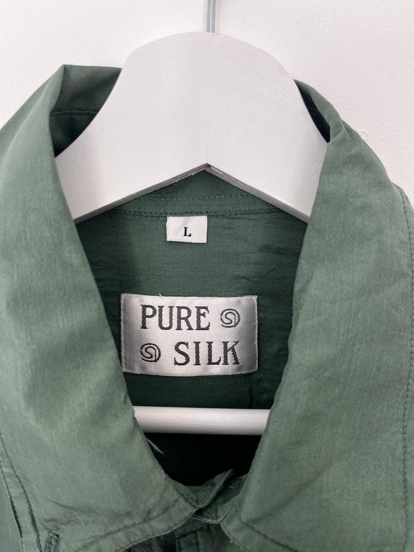 True Vintage Green Long Sleeve Silk Shirt