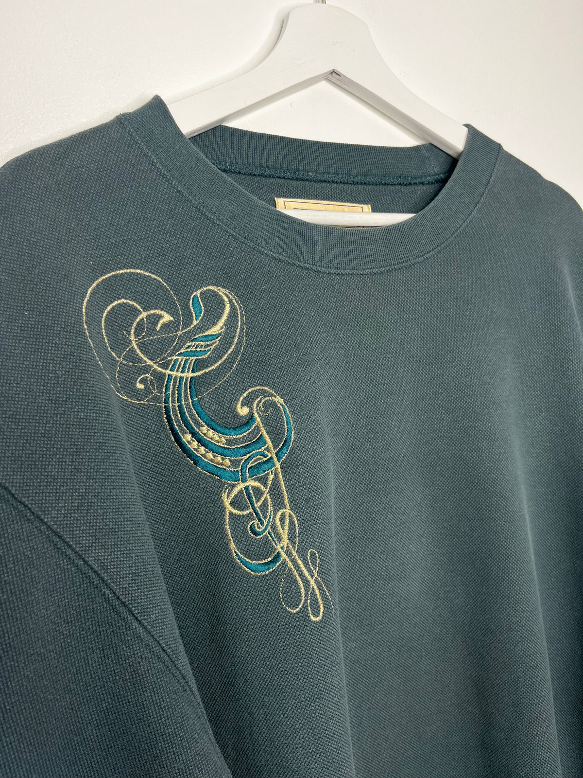 Casual Teal Vintage Sweater