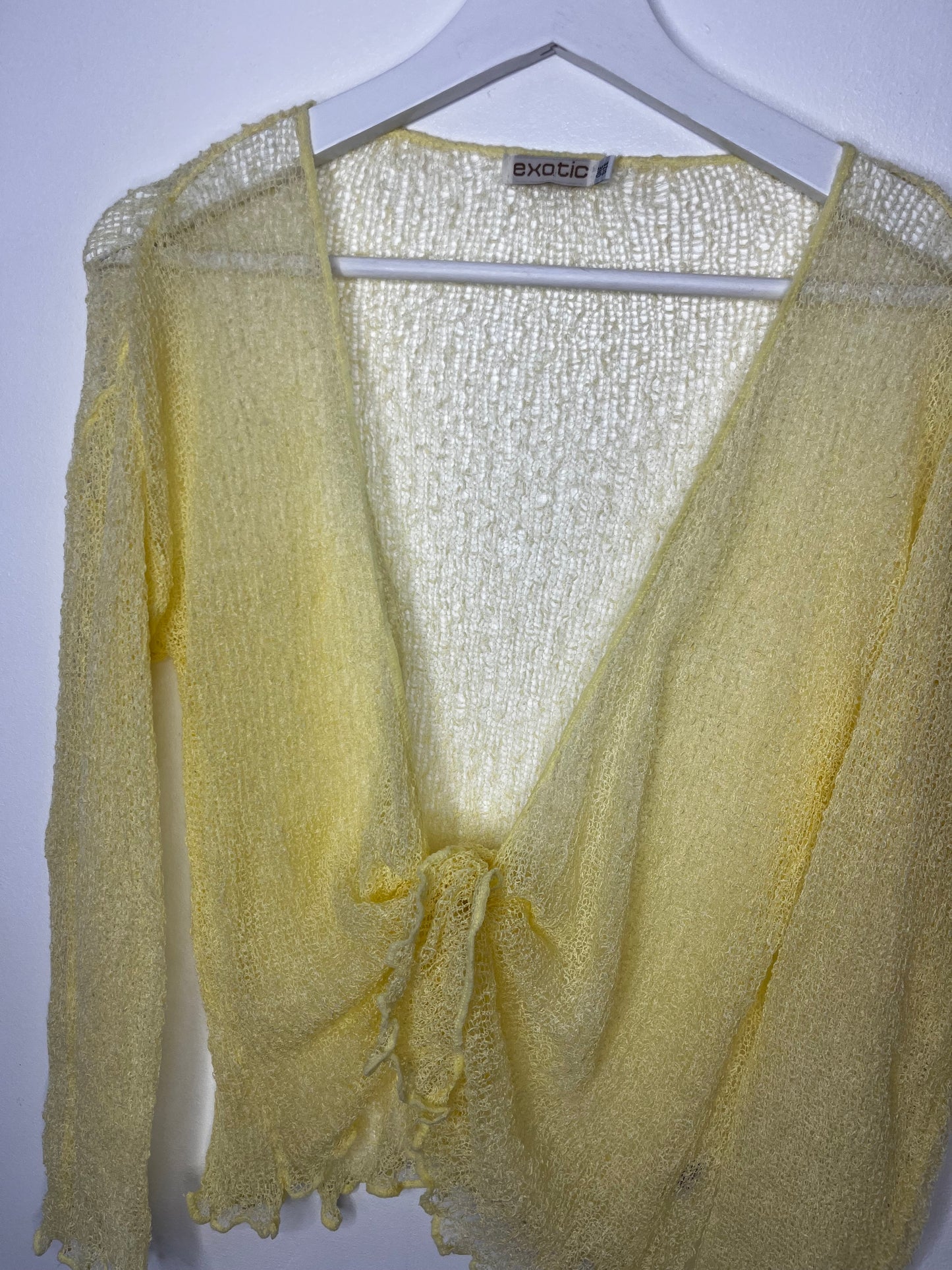Lemon Crochet Tie Vintage Cardigan