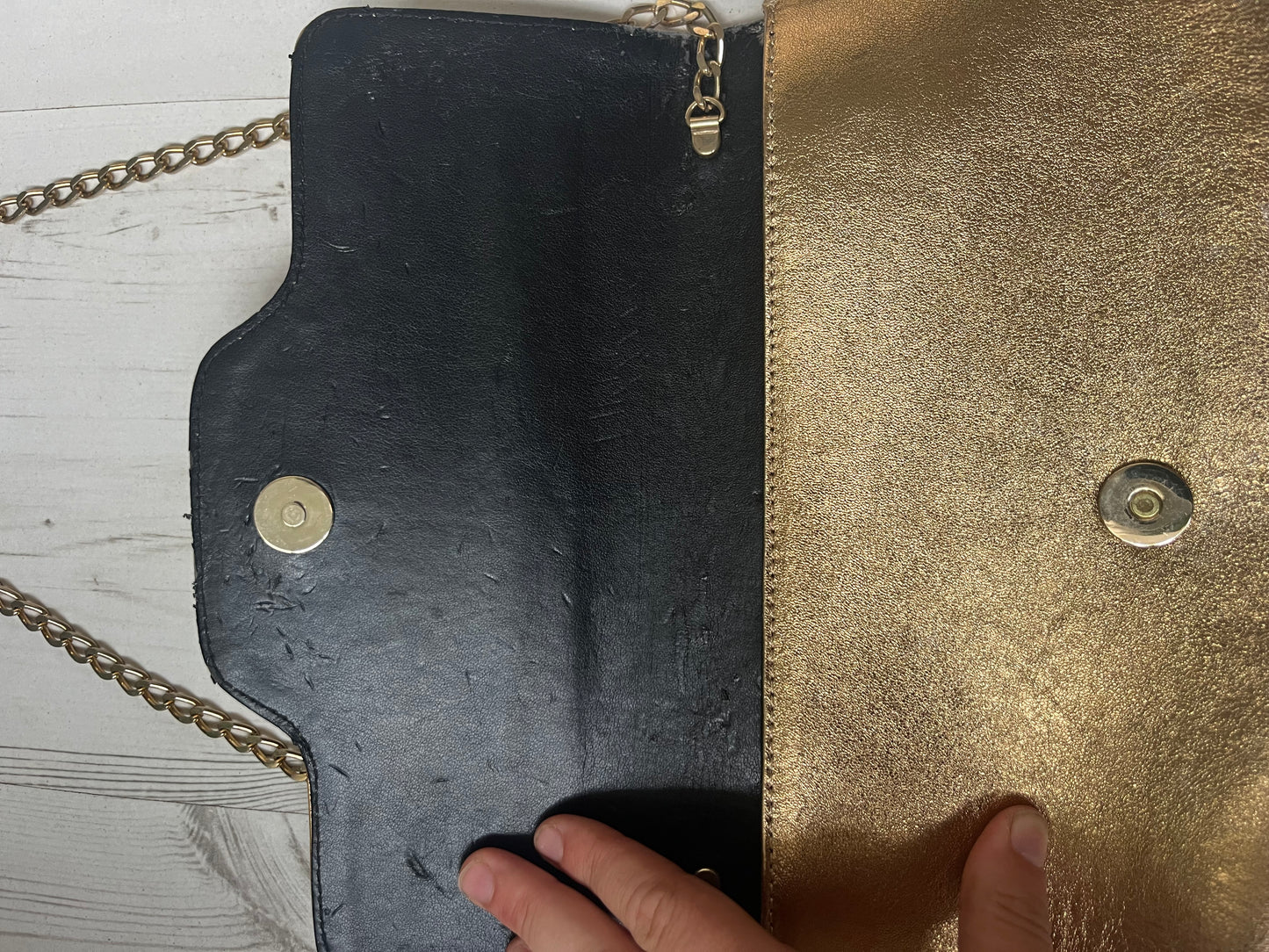 Gold Vintage Chain Flower Detail Bag