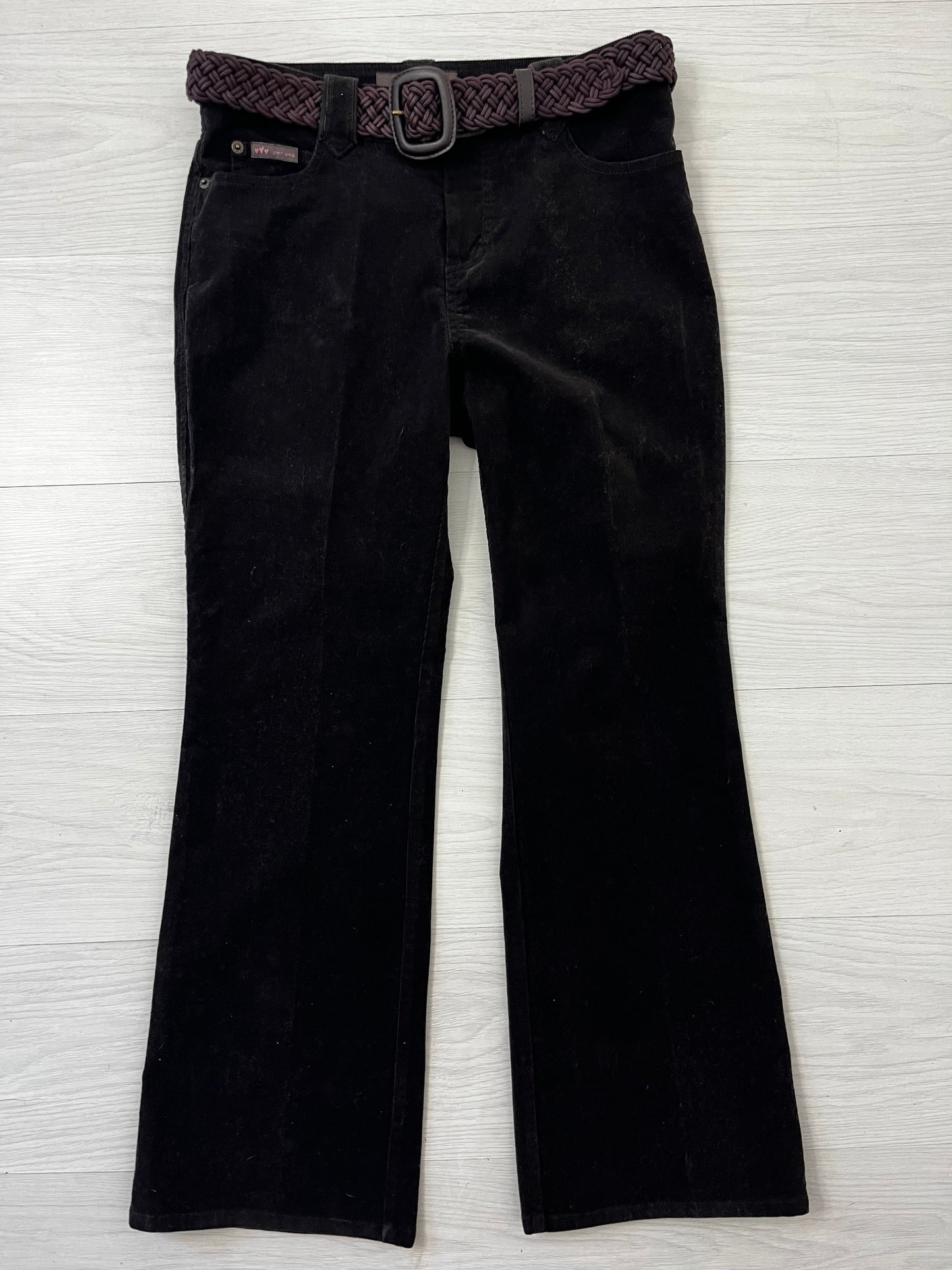 Y2k Per una Brown Cord Belted Trousers