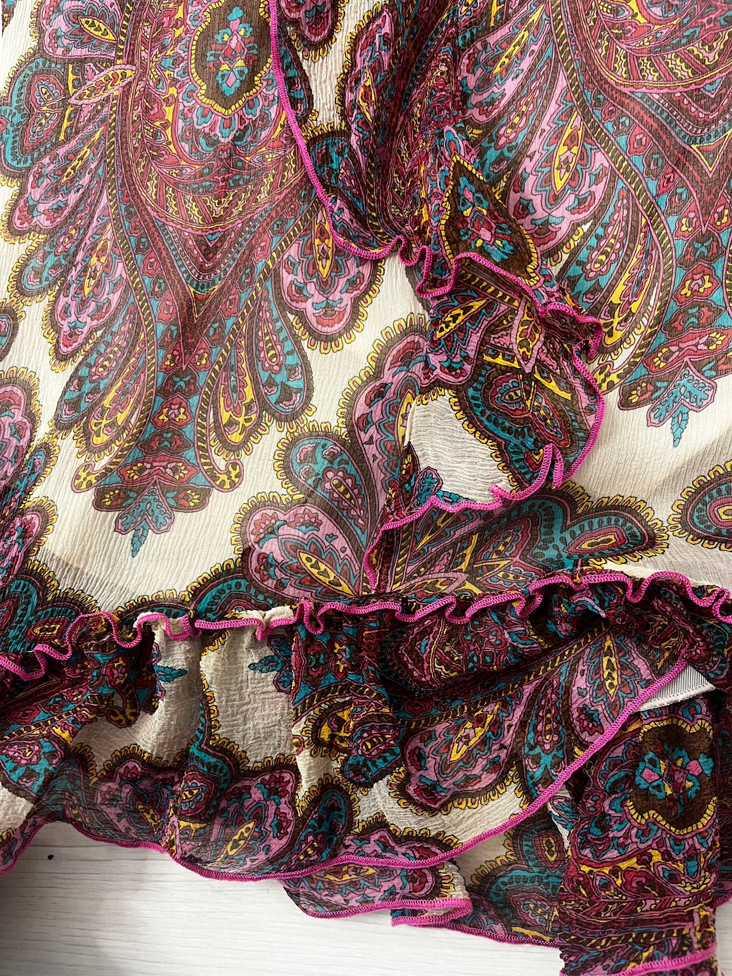 Pure Silk y2k Fairycore Paisley HalterNeck Blouse