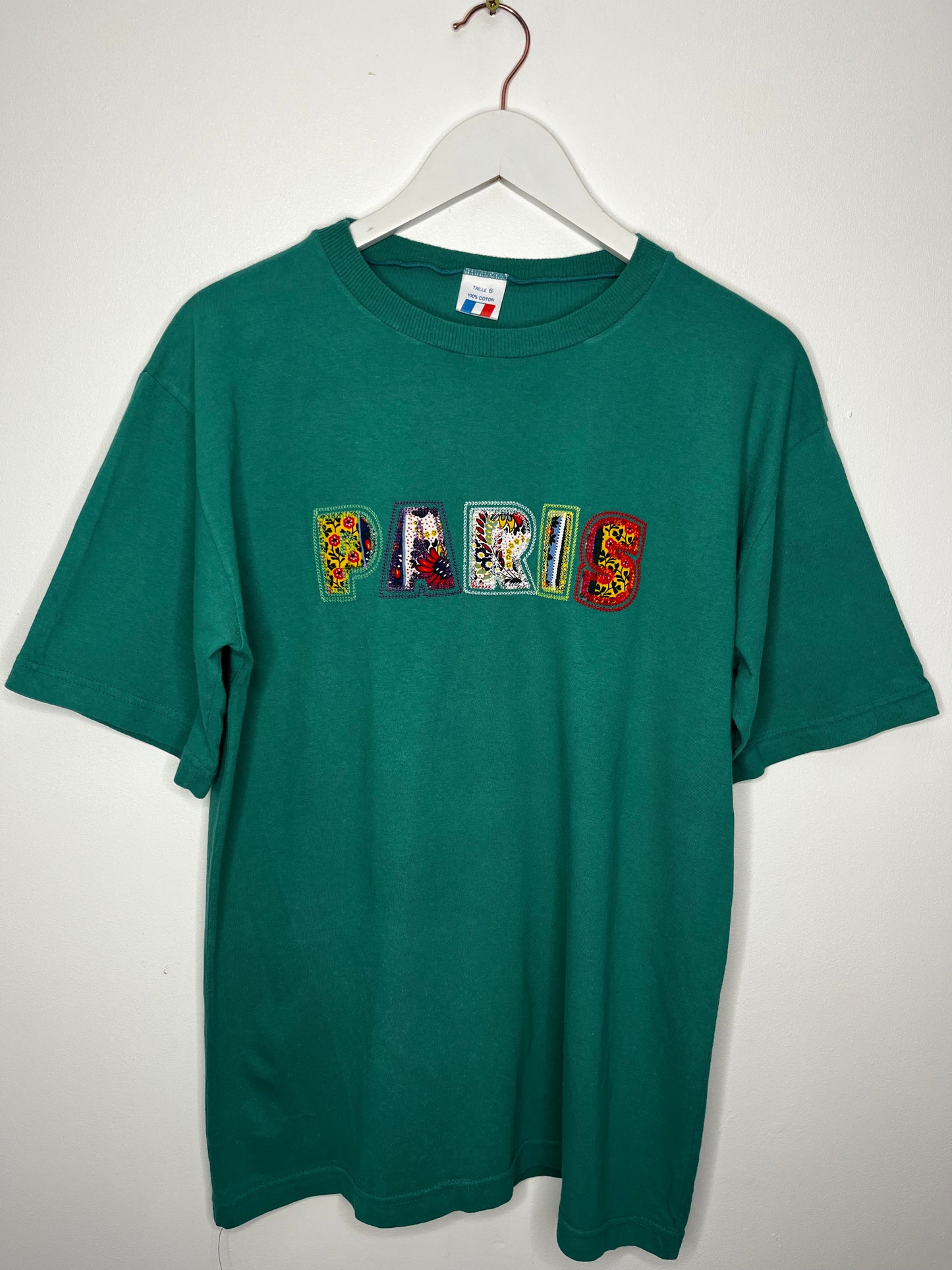 100% Cotton Vintage Embroidered Paris T-Shirt