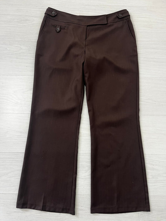 Y2k Brown Mid Rise Relaxed Trousers