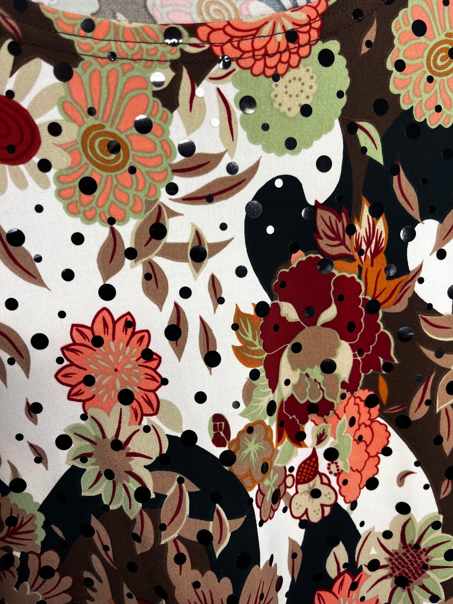 Y2k Brown Orange Floral Top
