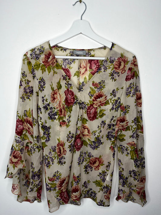 Fairycore Vintage Floaty Semi Sheer Blouse