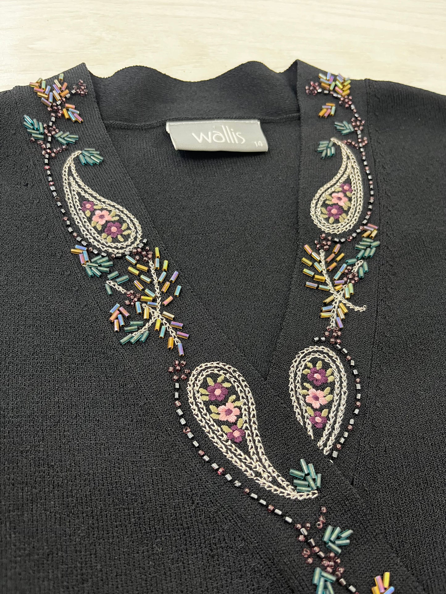 Wallis Paisley Cross Over Beaded Vintage Top