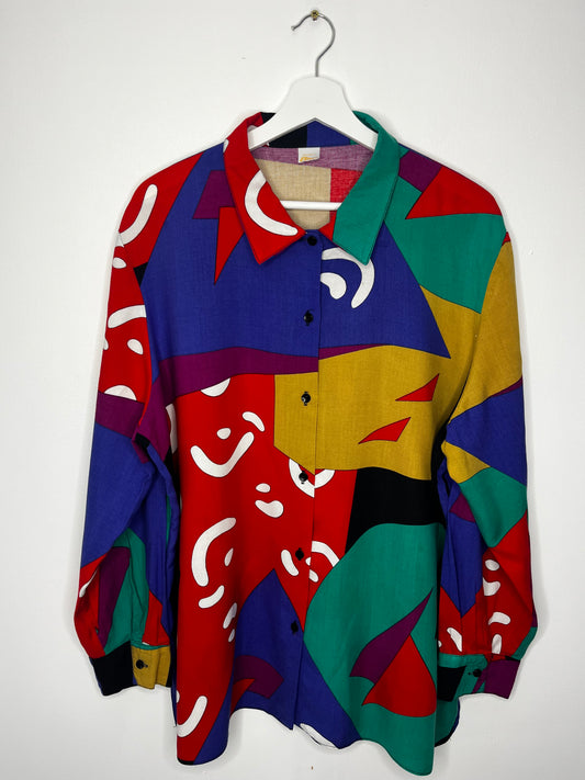 True Vintage 1990s Colourful Long Sleeve Shirt