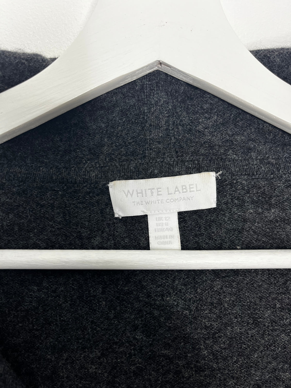 White Company Grey Wool Hooded Jumper