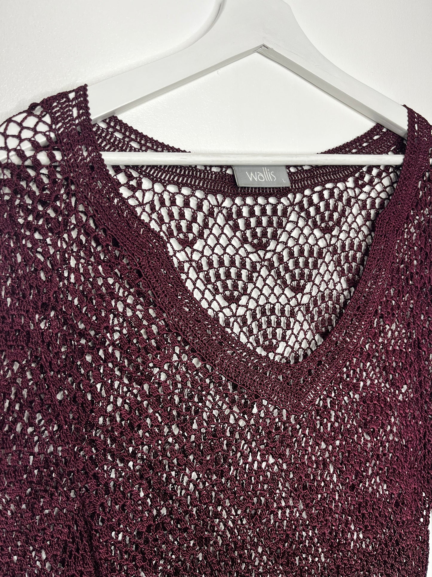 Burgundy Vintage Crochet Long Top
