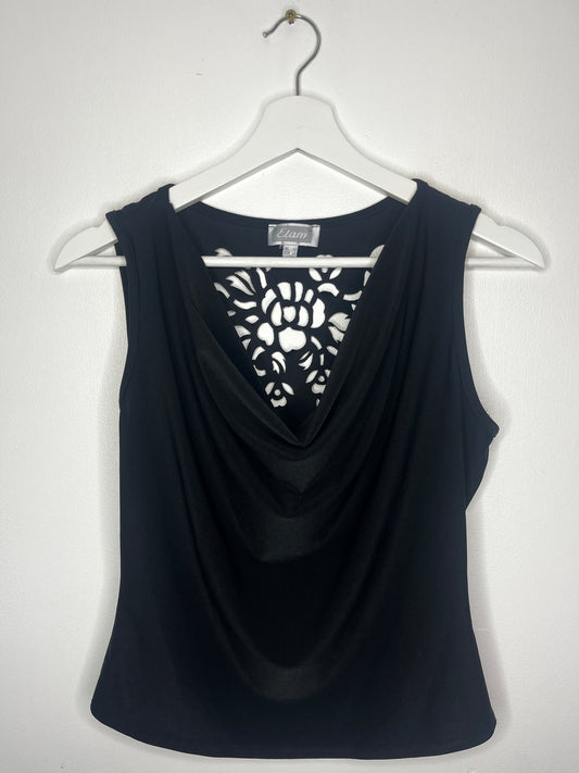 Black Vintage Etam Gothic Cowl Neck