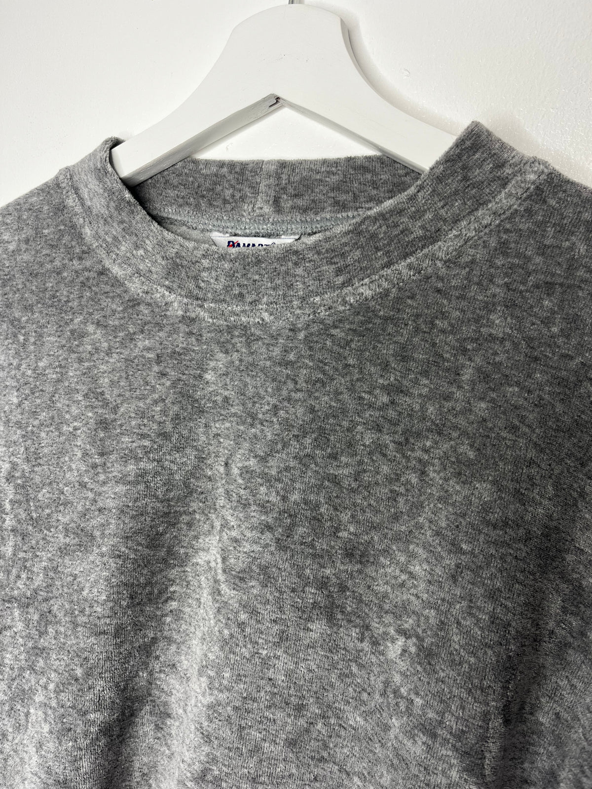 Grey Velour Casual Jumper