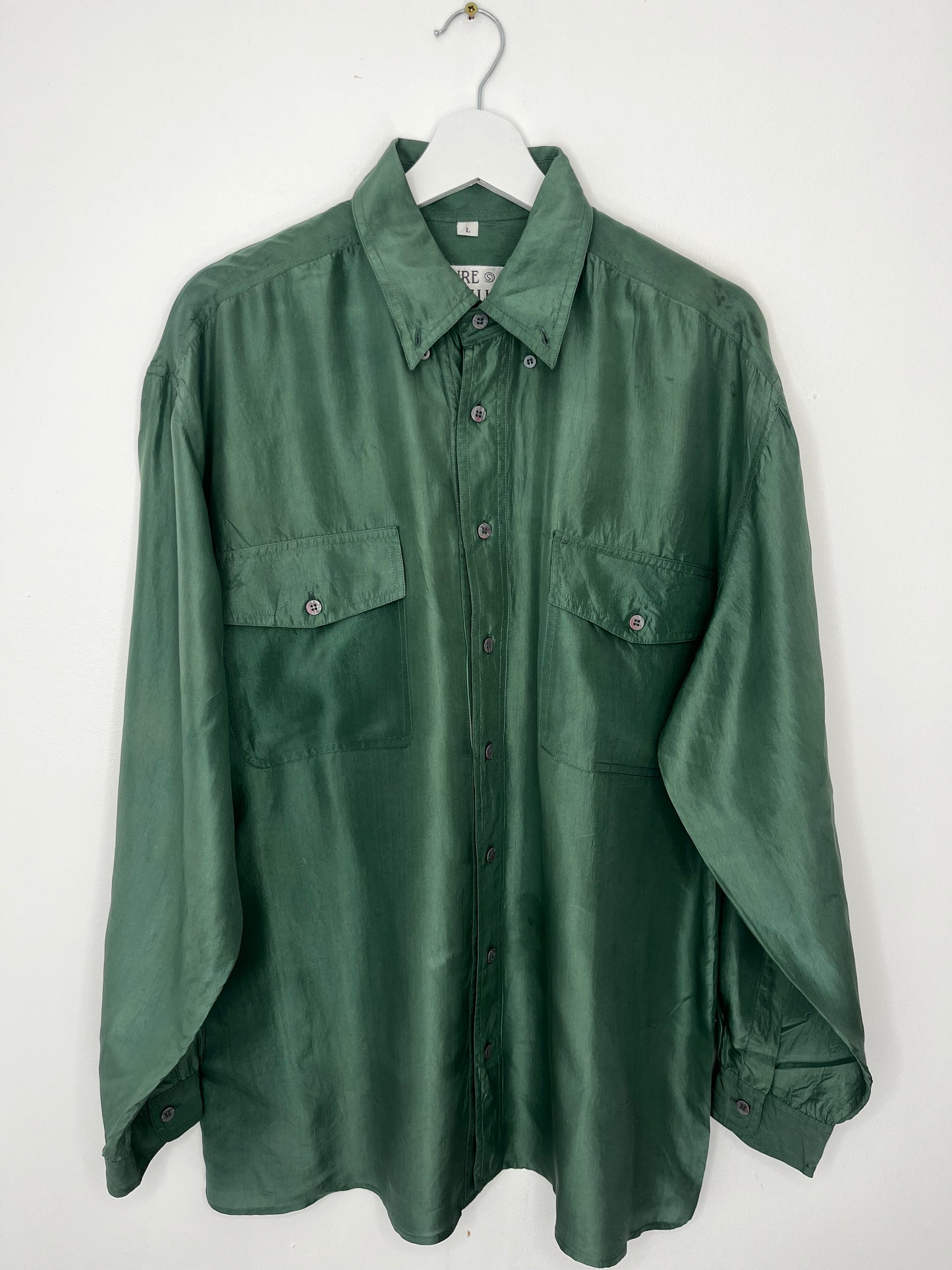 True Vintage Green Long Sleeve Silk Shirt