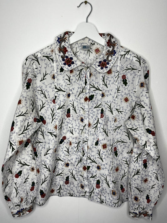 True Vintage Floral Cotton Feminine Blouse