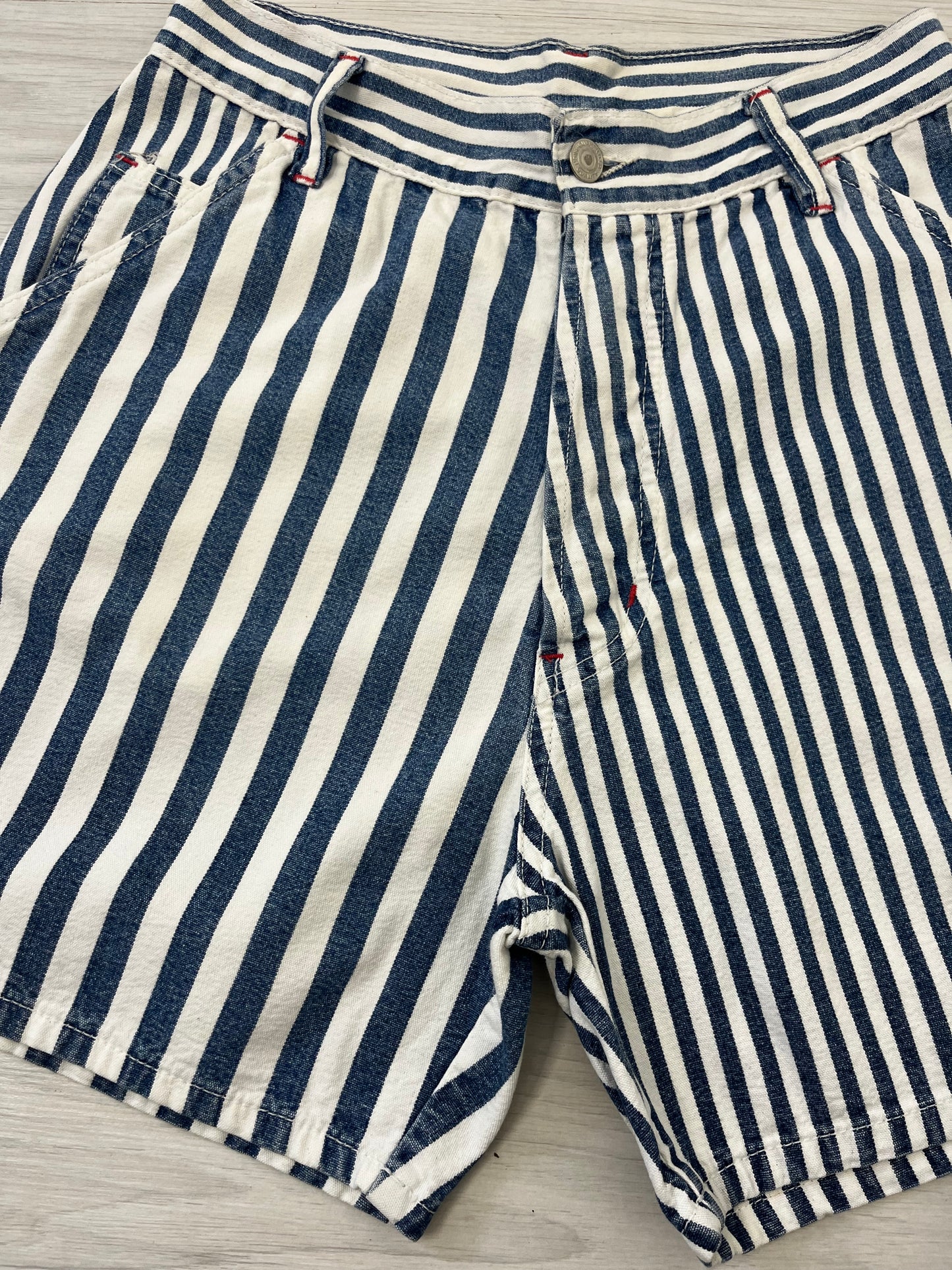 1990s Navy Stripe Highwaisted Vintage Shorts