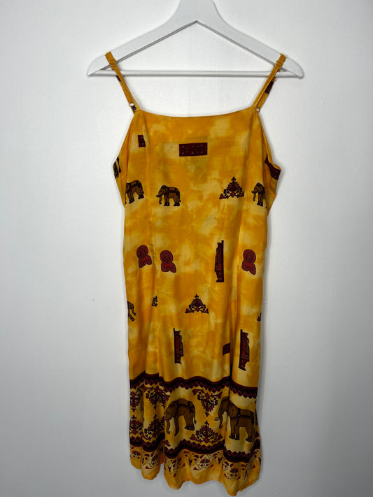 Yellow Vintage Elephant Strap Dress