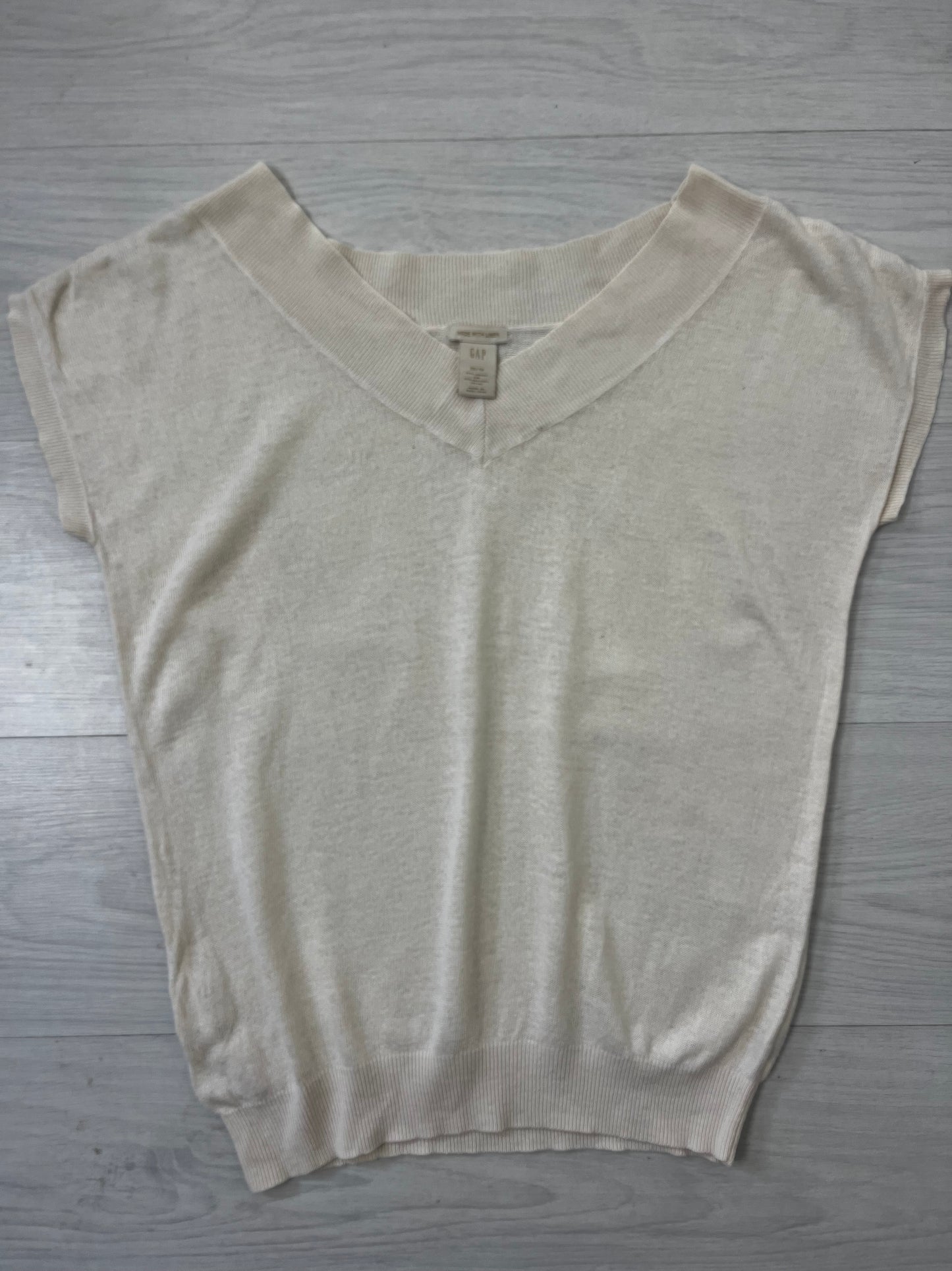 Cream GAP Linen Spring Vintage Relaxed Top