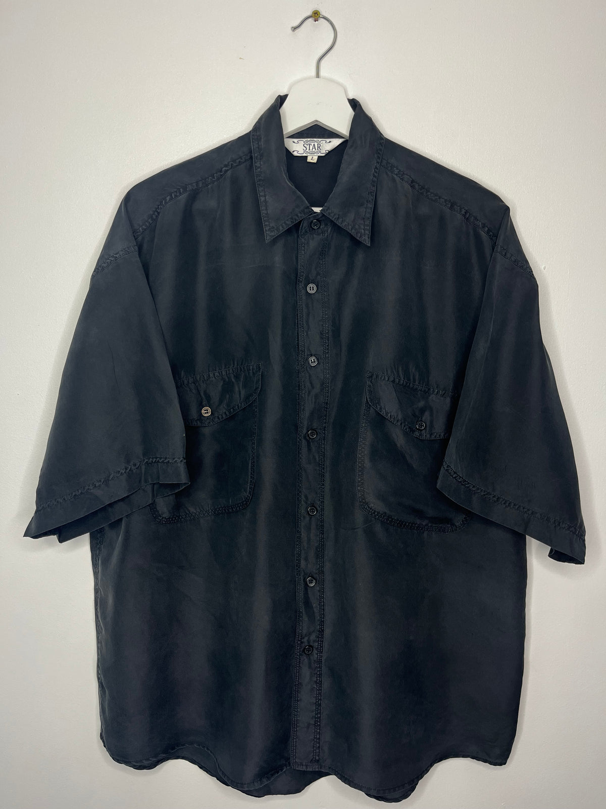 Pure Silk Black Vintage Shirt
