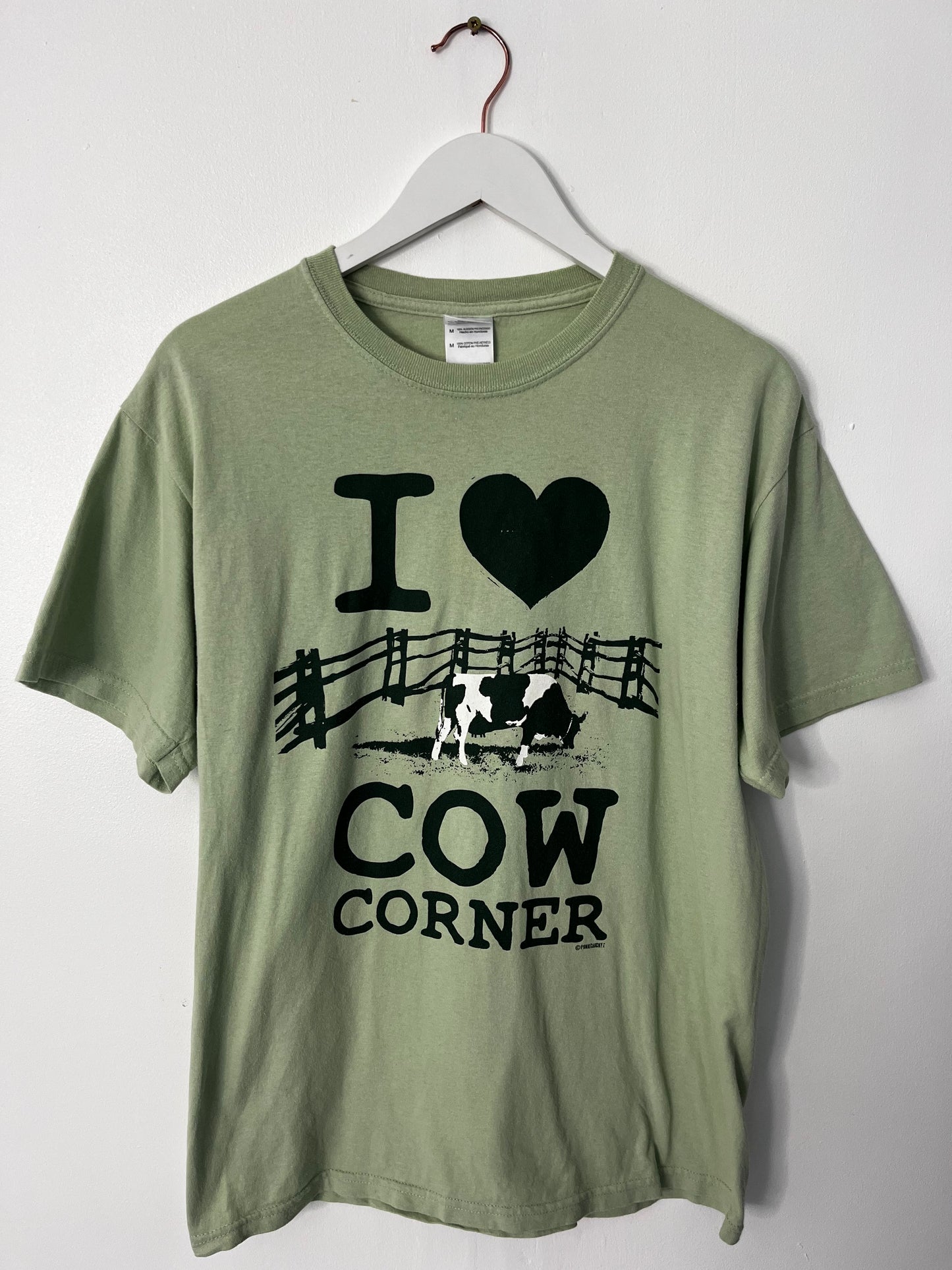 Pure Cotton Vintage I Heart Cows Green T-Shirt
