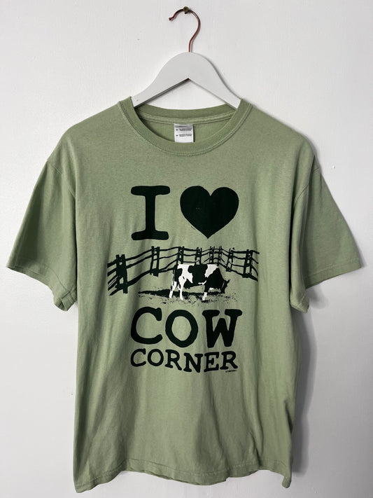 Pure Cotton Vintage I Heart Cows Green T-Shirt