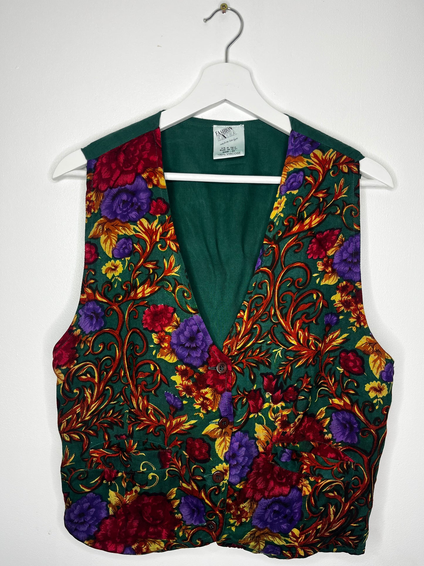 Green Floral True Vintage Waistcoat