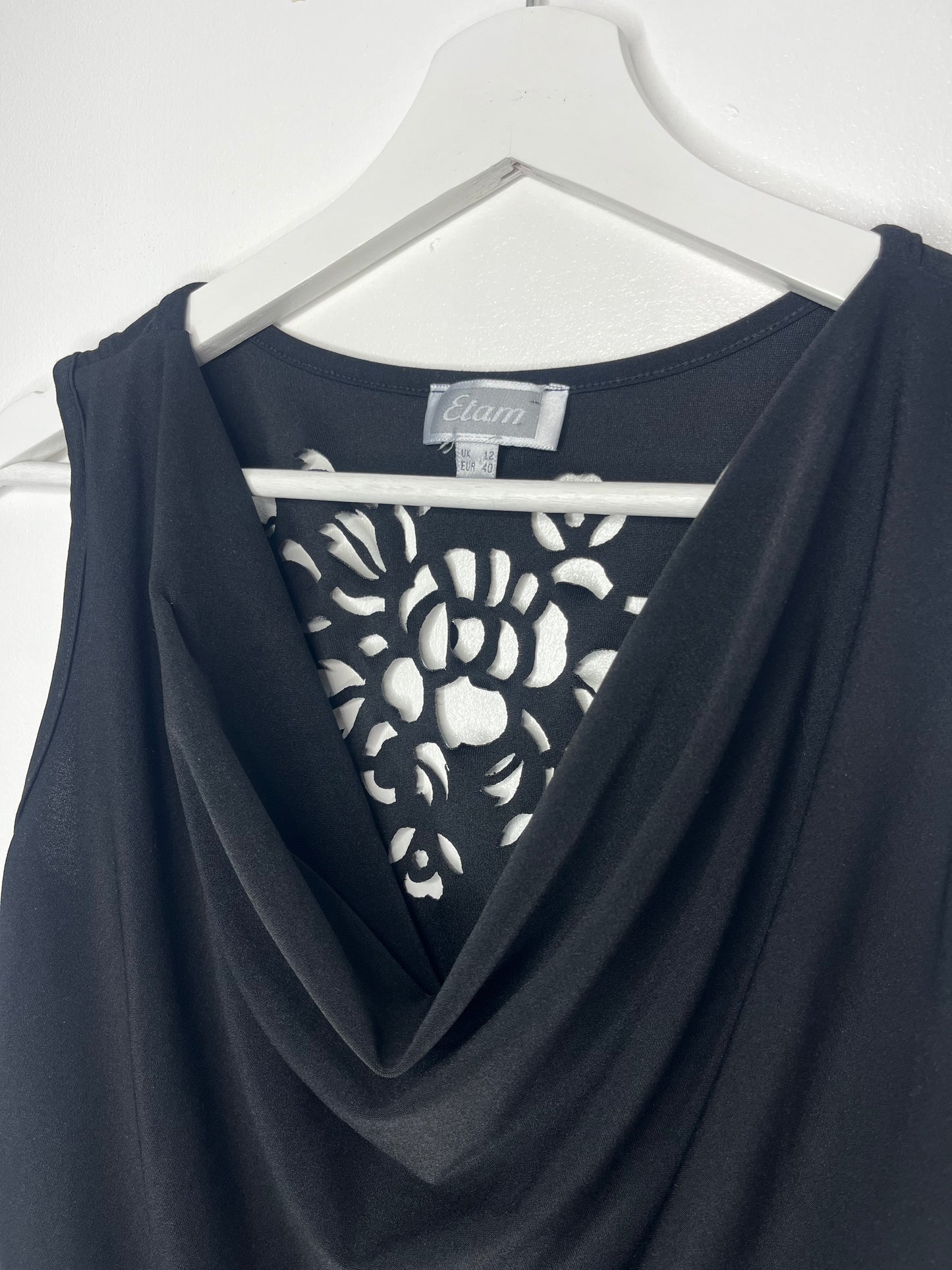 Black Vintage Etam Gothic Cowl Neck