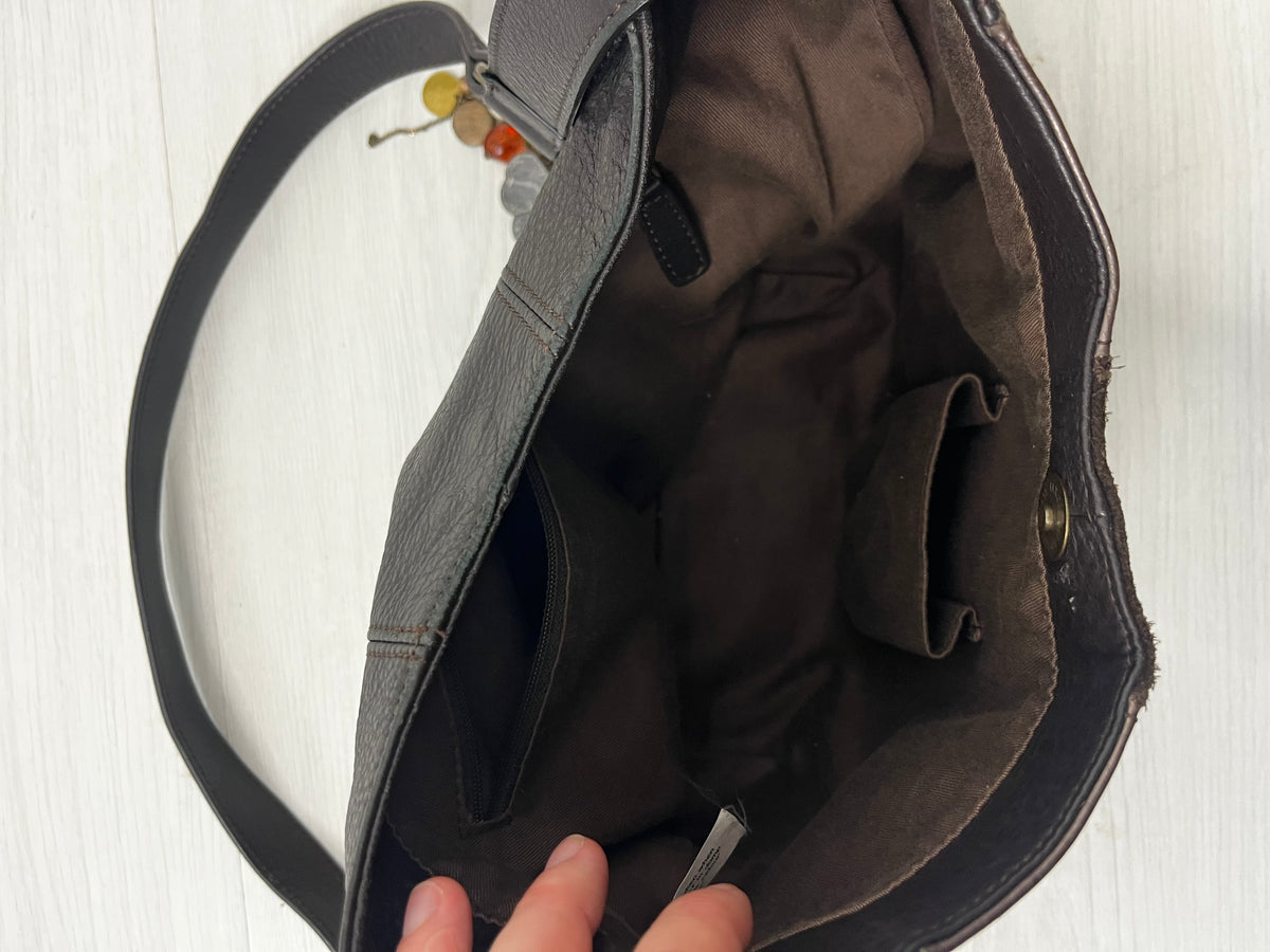 Y2k Brown Leather Patchwork Autumn Bag