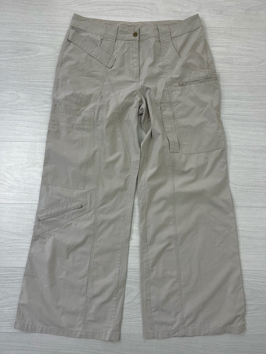 Y2k Cream Relaxed Cargo Pants Trousers