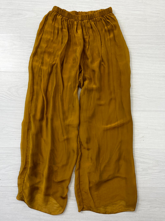 Golden Mustard Semi Sheer Wide Leg Trousers