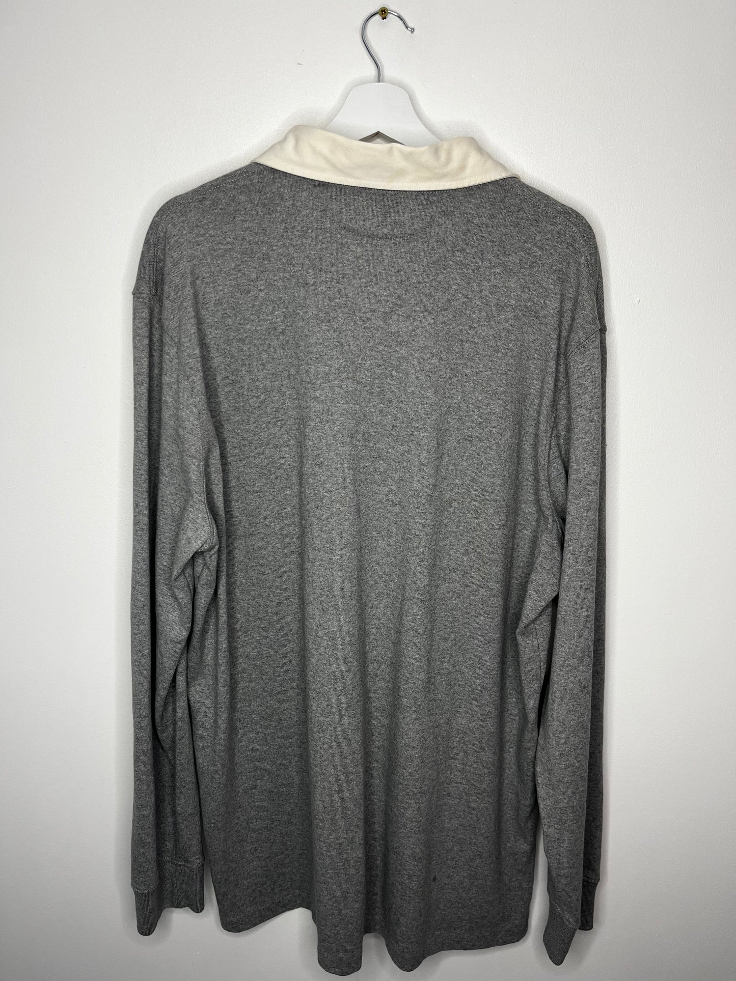 Grey Ralph Lauren Vintage Jersey Style Polo Top