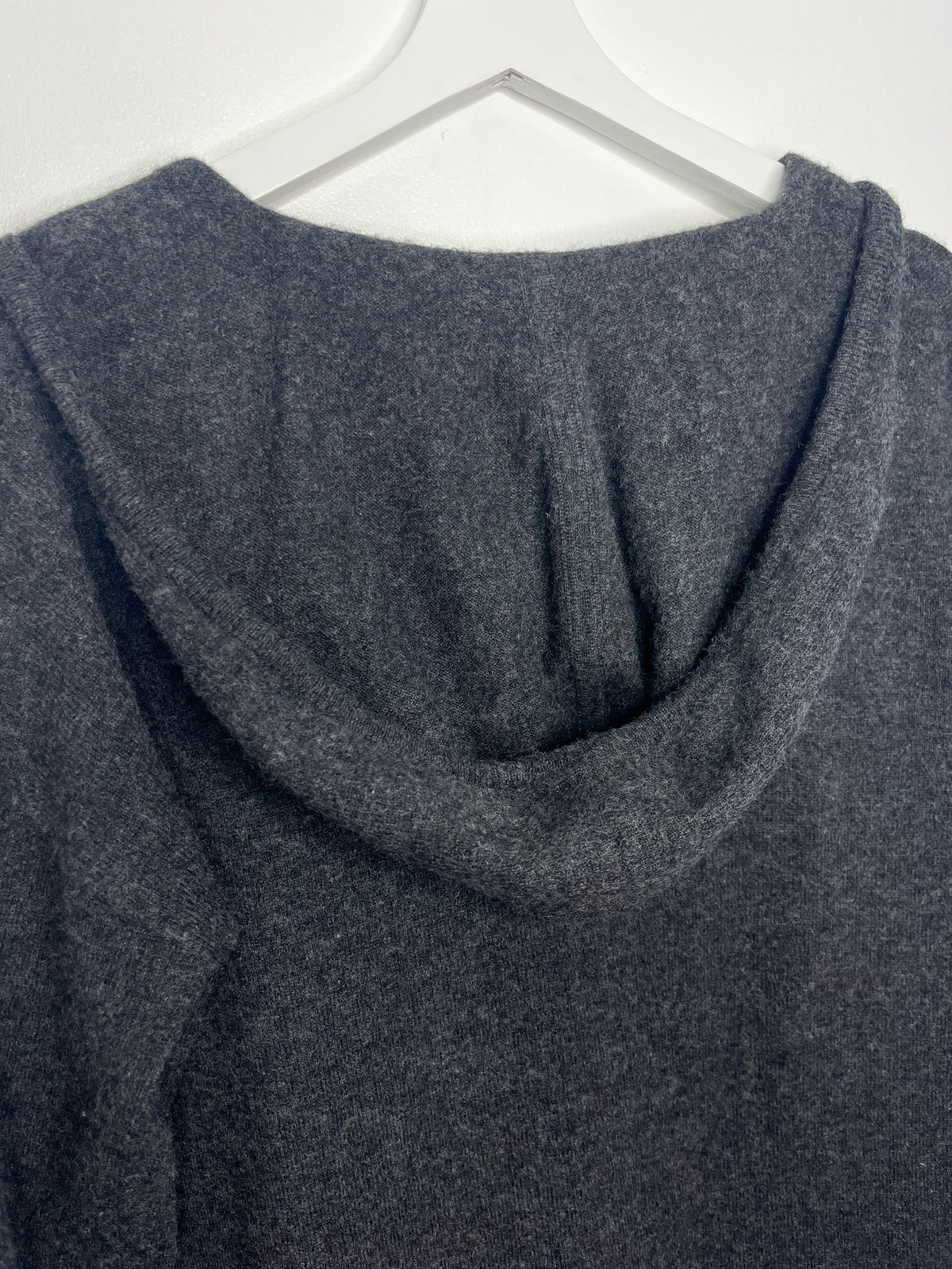 White Company Grey Wool Hooded Jumper