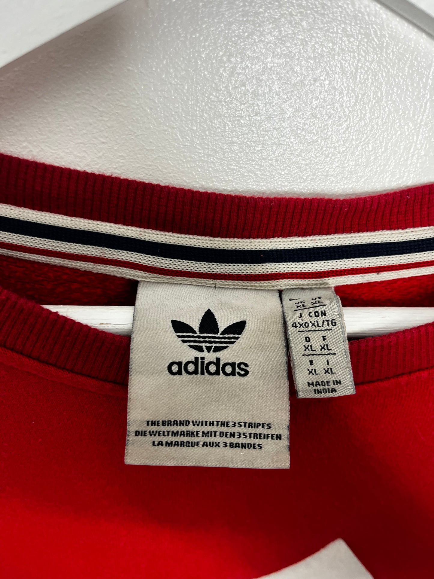 Red Vintage Adidas Crew Neck Jumper