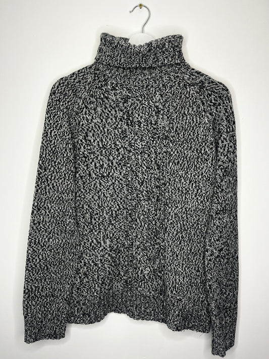 Monochrome Speckled Roll Neck Jumper