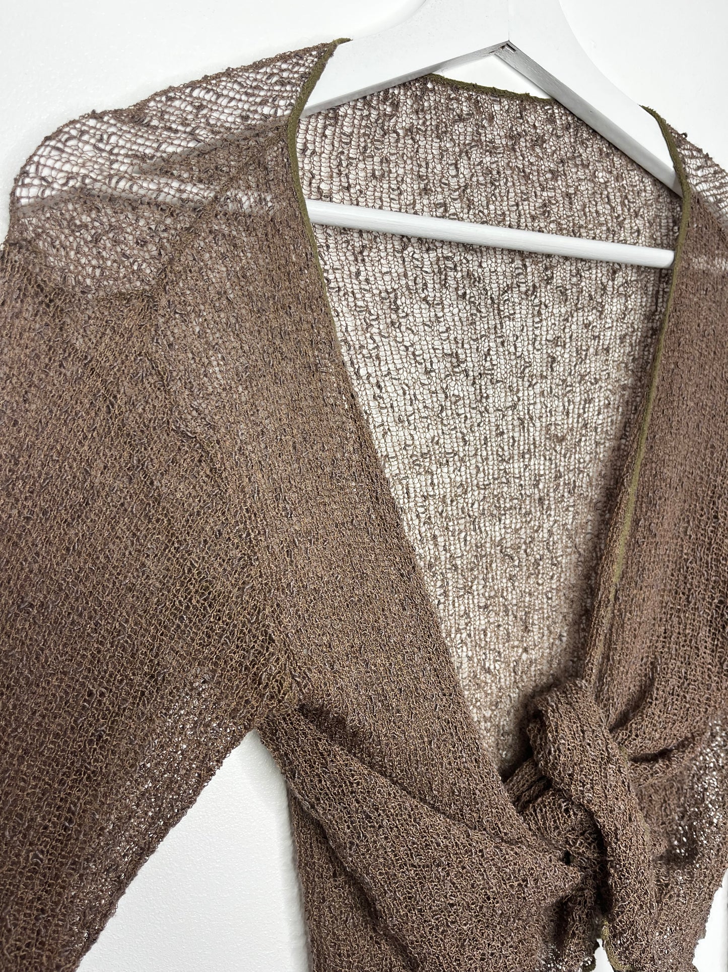 Brown Vintage Crochet Style Cardigan