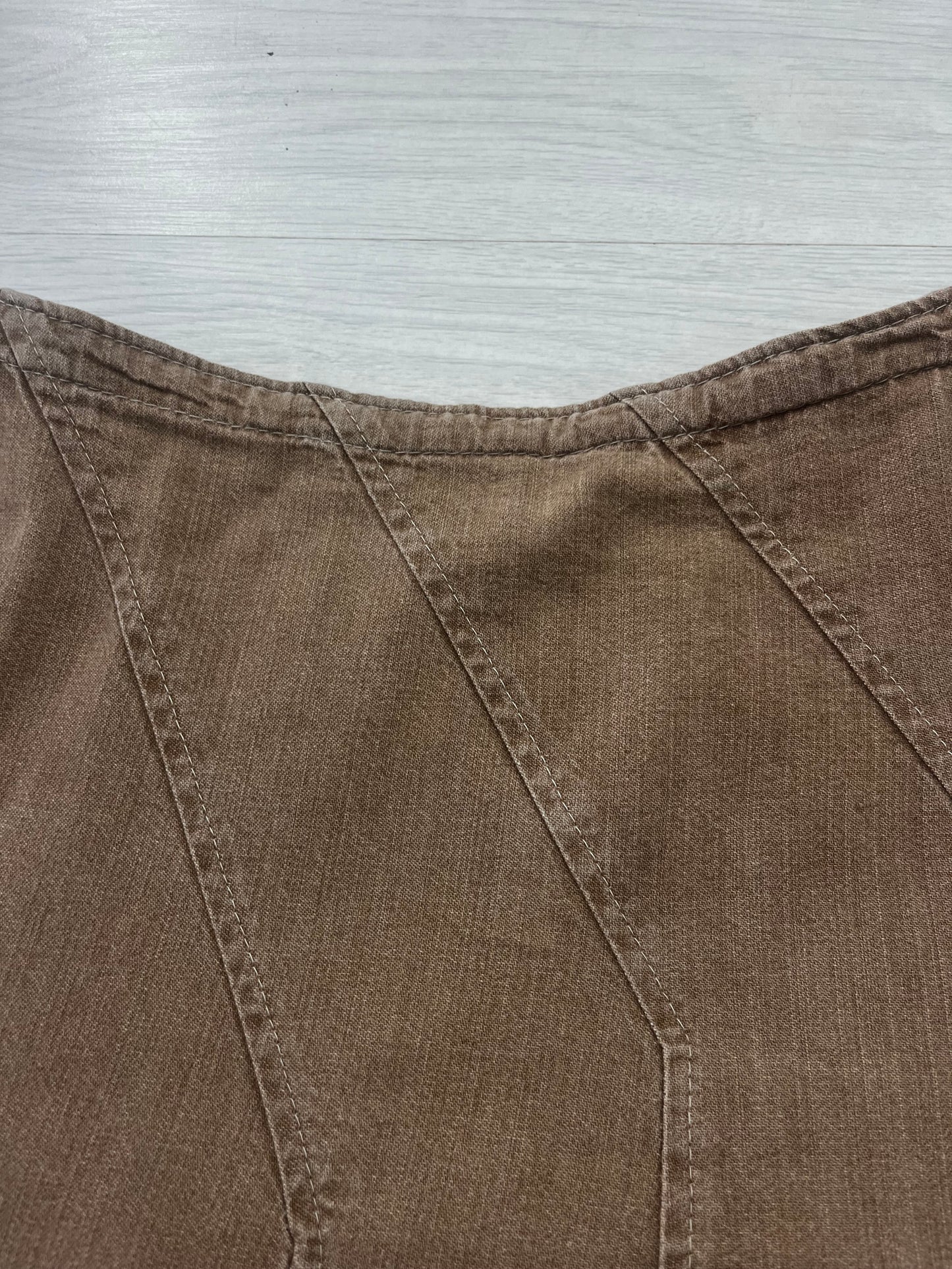 Y2k Cotton Beige Midi Skirt