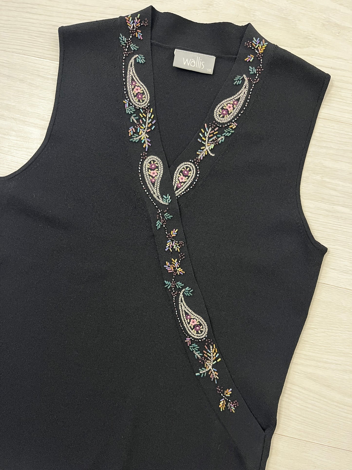 Wallis Paisley Cross Over Beaded Vintage Top