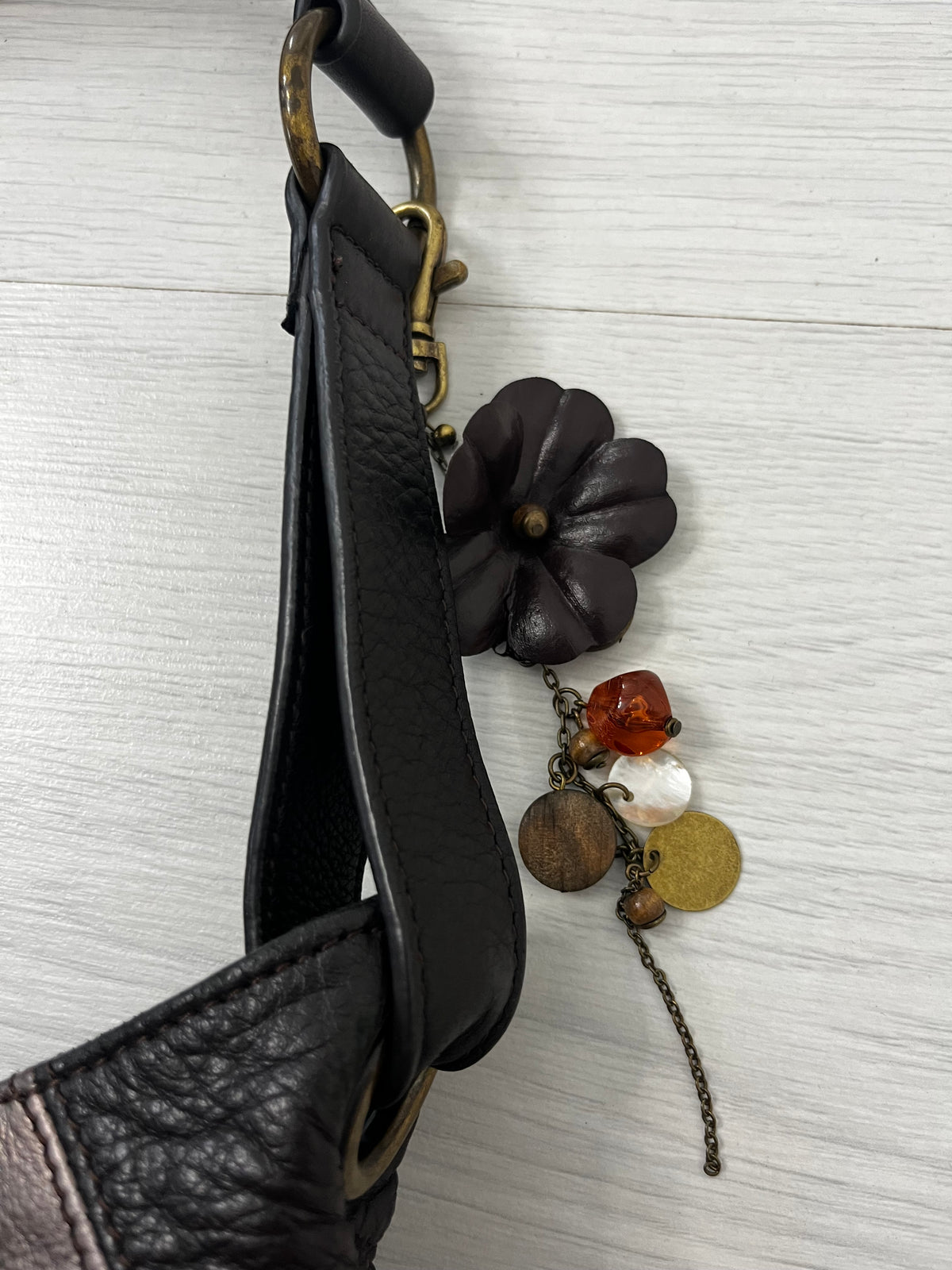 Y2k Brown Leather Patchwork Autumn Bag