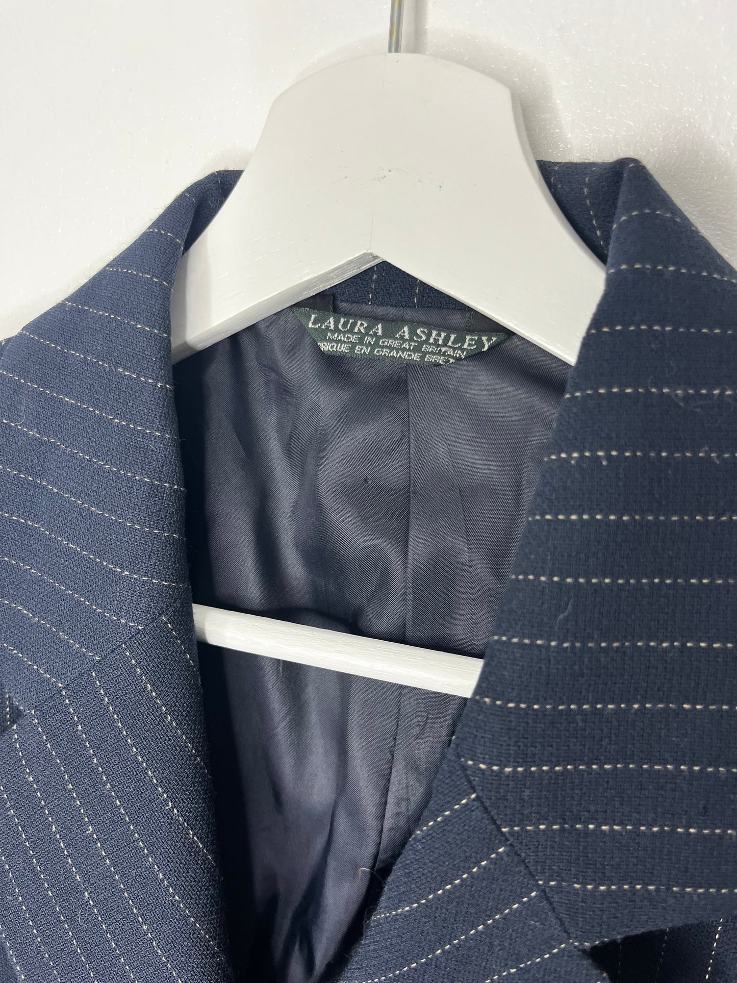 Navy Pin Stripe Vintage Laura Ashley Staple Blazer