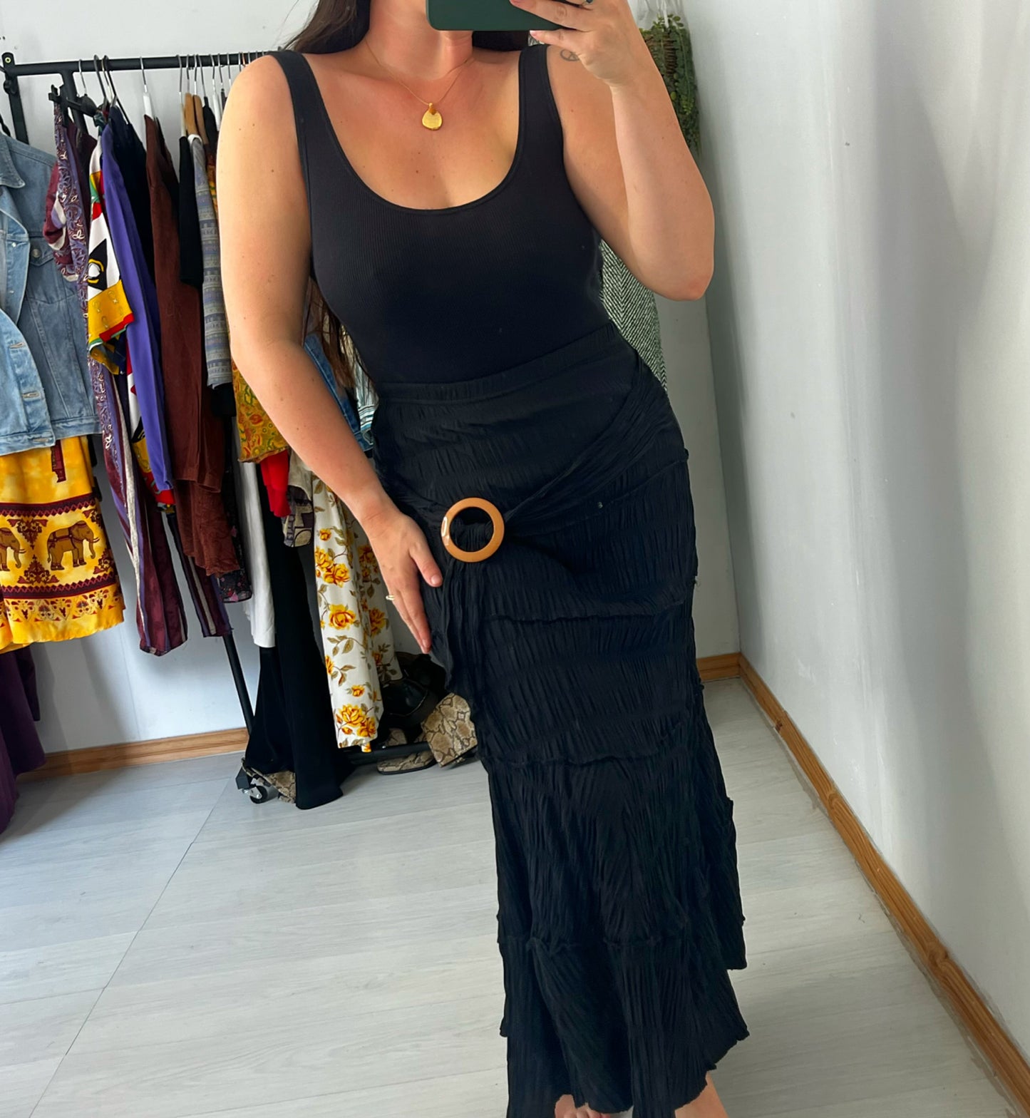 Black Belted Festival Skirt