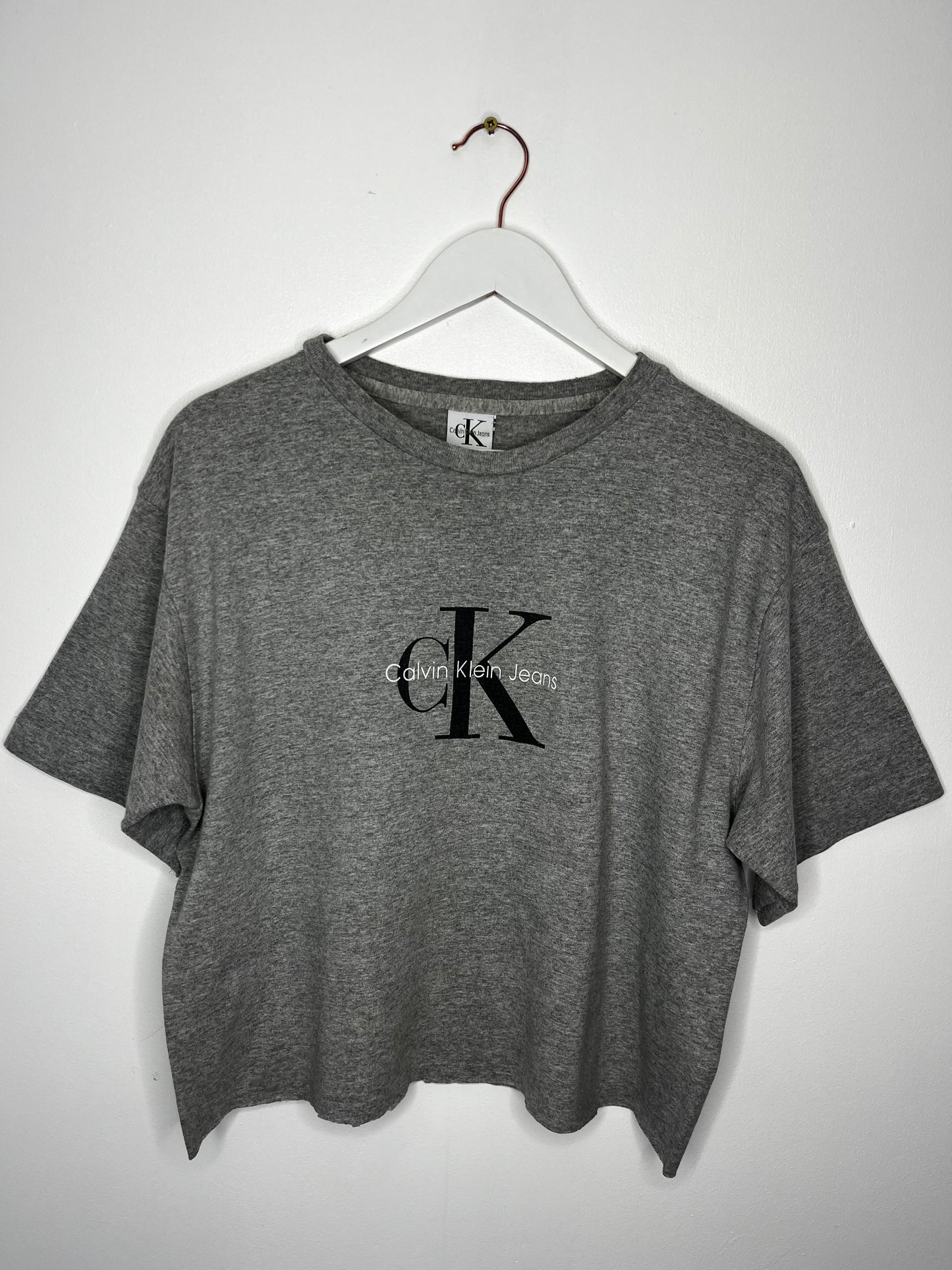 1990s Grey Shorter Calvin Klein T-Shirt