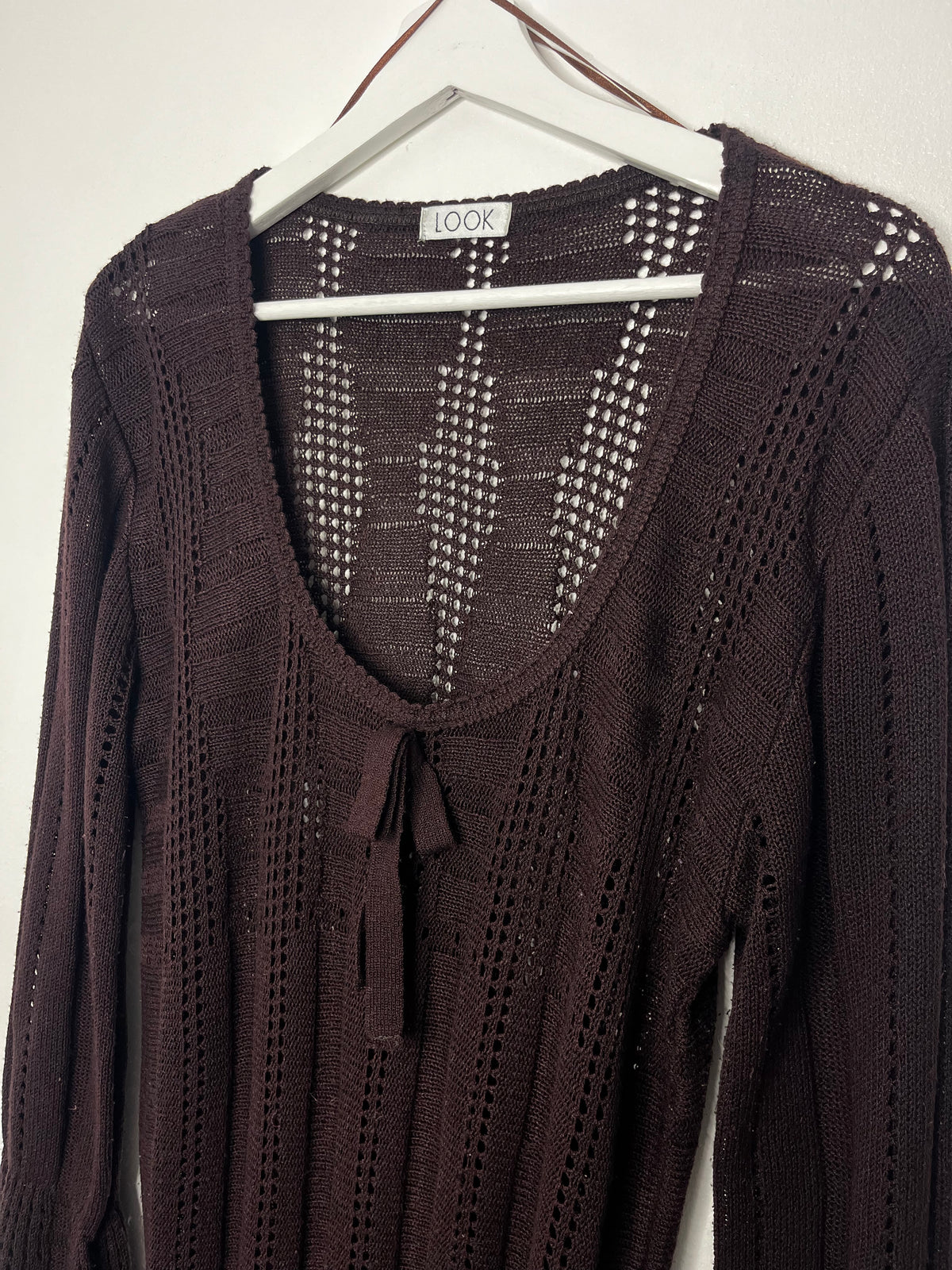 Brown Crochet Vintage Dress