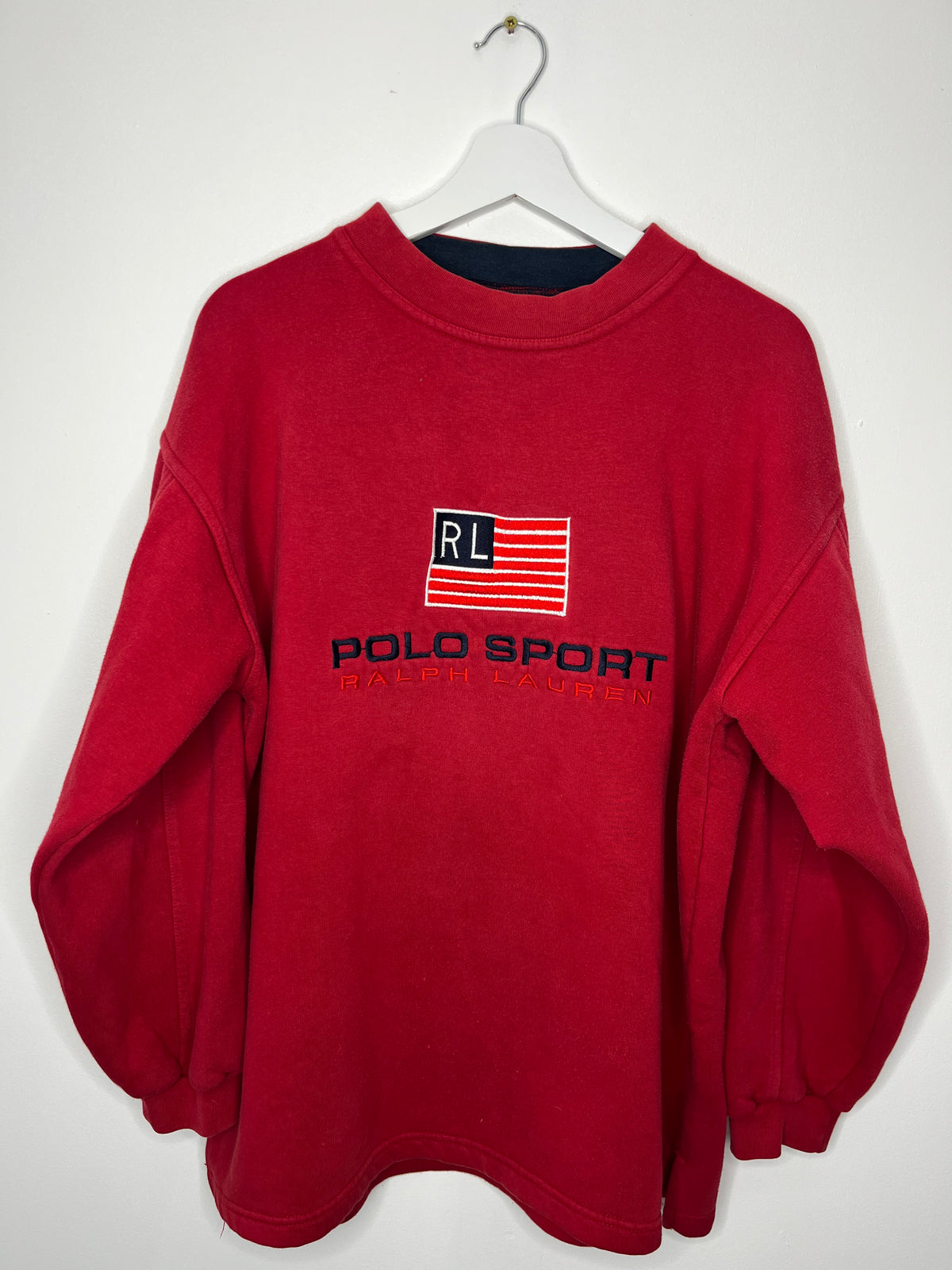 Casual Red RL Vintage Crew Neck Jumper