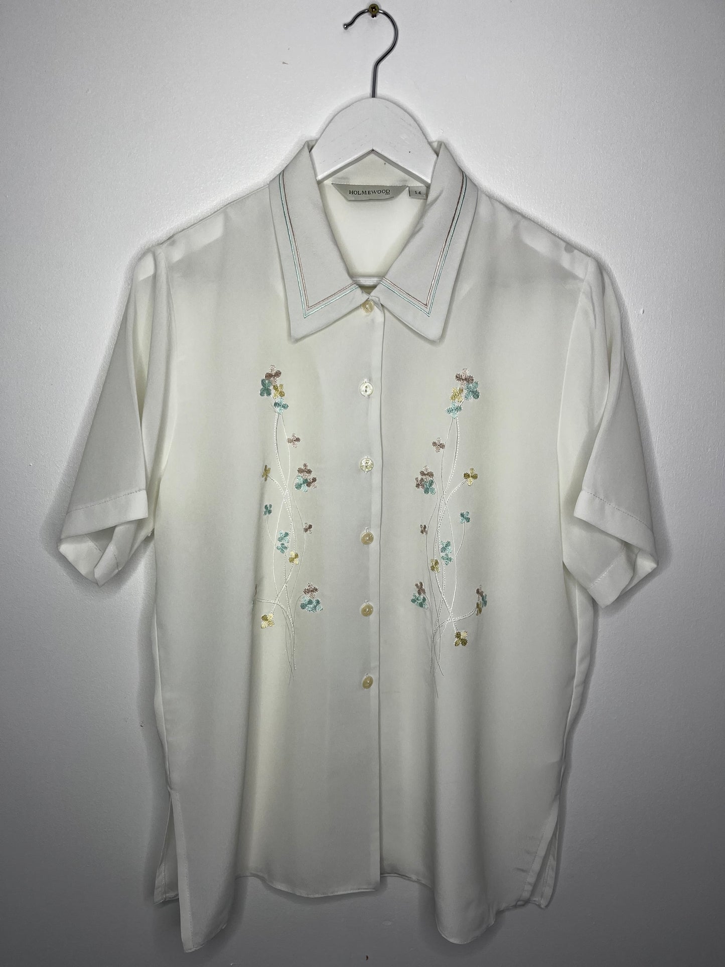 Floral Embroidered White Blouse