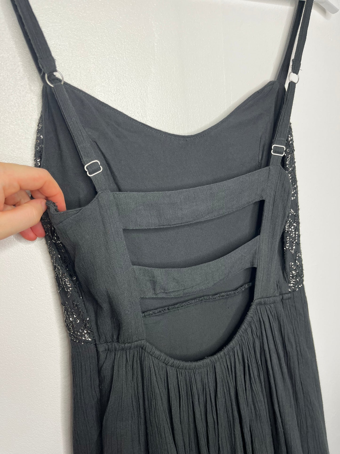 Y2k Silver Hollister Strap Floaty Top