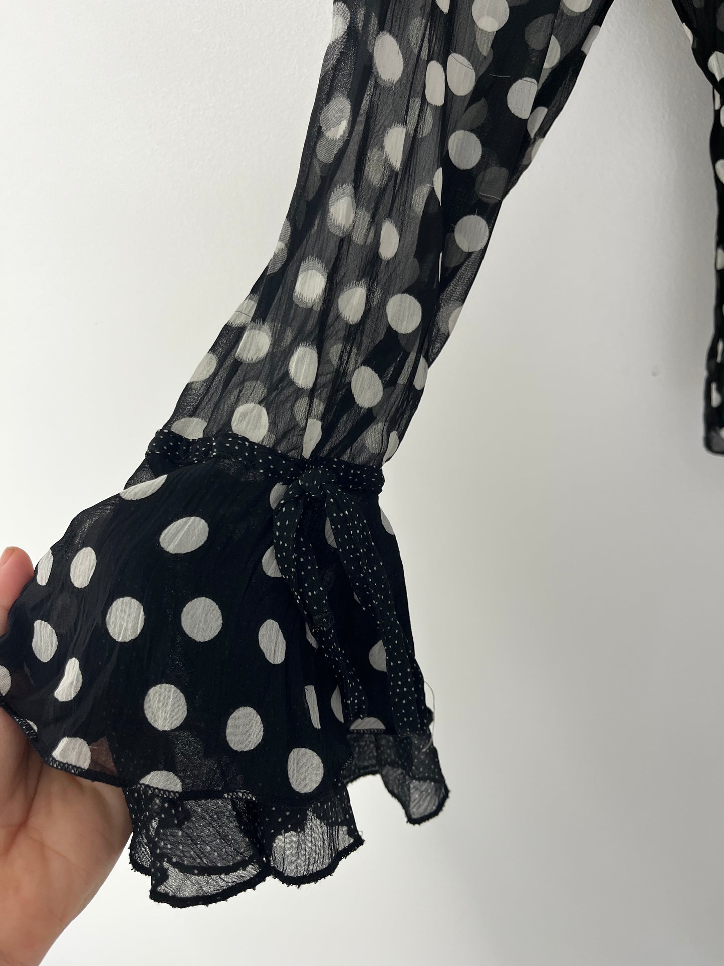 Semi Sheer Polka Dot Blouse