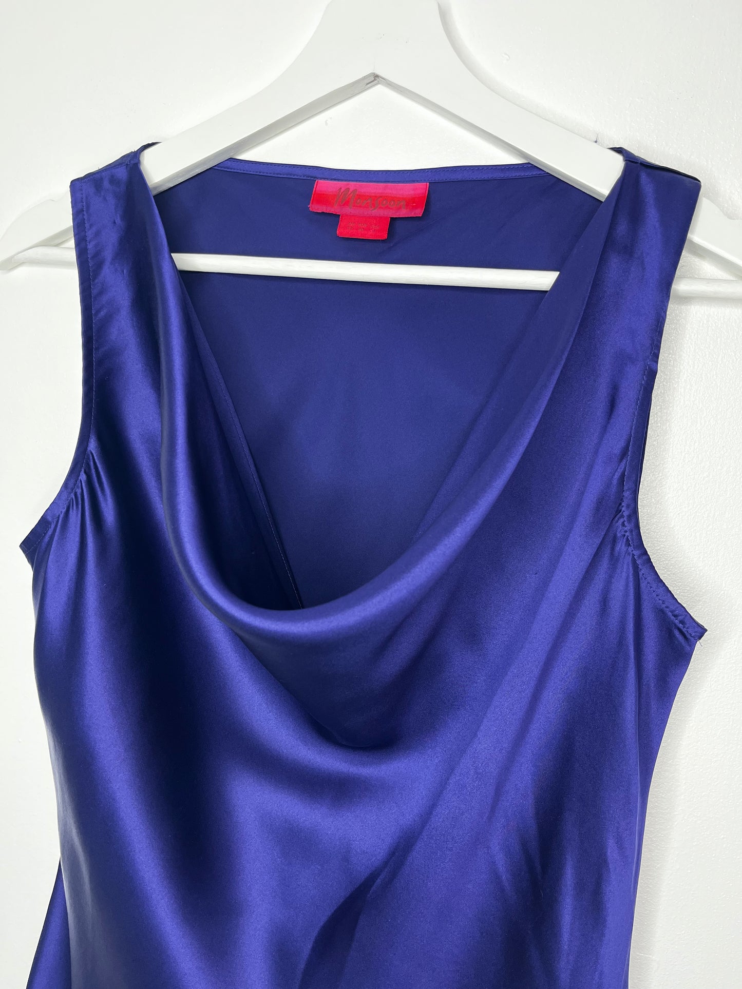 Vintage Monsoon Purple Silk Cowl Neck