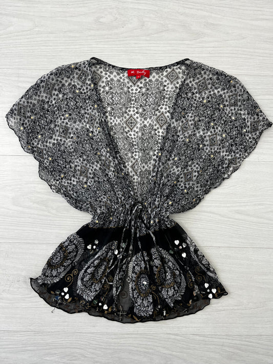 Tie Middle Semi Sheer Fairycore Vintage Blouse
