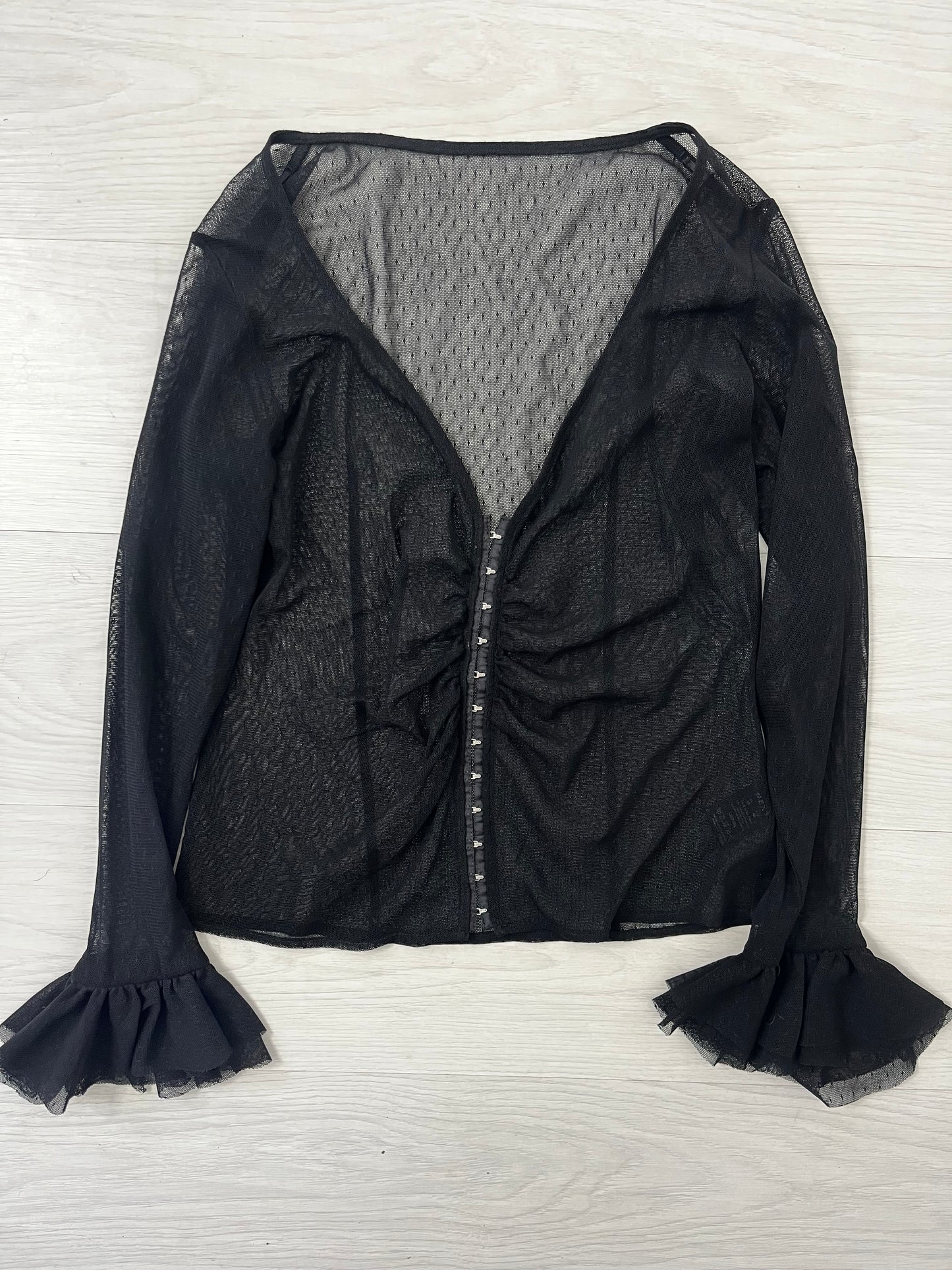 Black Semi Sheer Whimsical Blouse